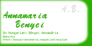 annamaria benyei business card