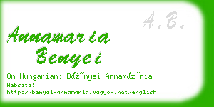 annamaria benyei business card